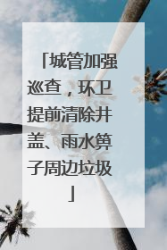 城管加强巡查，环卫提前清除井盖、雨水箅子周边垃圾