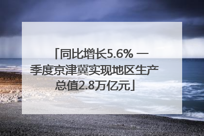 同比增长5.6% 一季度京津冀实现地区生产总值2.8万亿元
