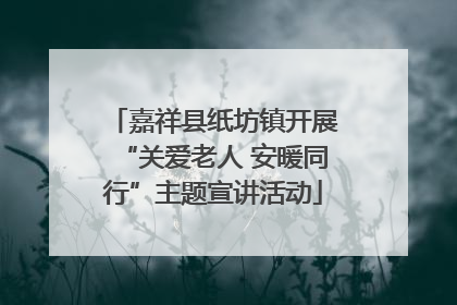 嘉祥县纸坊镇开展“关爱老人 安暖同行”主题宣讲活动