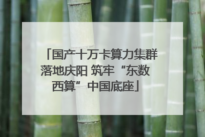 国产十万卡算力集群落地庆阳 筑牢“东数西算”中国底座