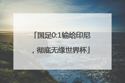 国足0:1输给印尼，彻底无缘世界杯