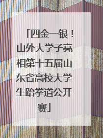 四金一银！山外大学子亮相第十五届山东省高校大学生跆拳道公开赛
