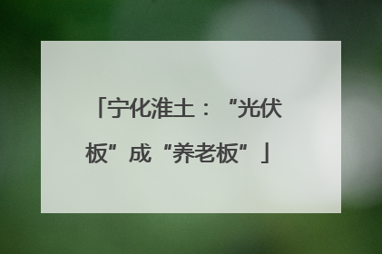宁化淮土：“光伏板”成“养老板”