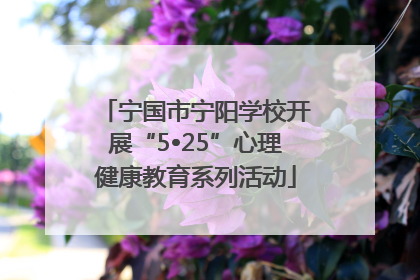 宁国市宁阳学校开展“5•25”心理健康教育系列活动