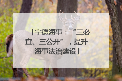 宁德海事：“三必查、三公开”，提升海事法治建设