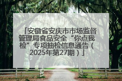 安徽省安庆市市场监督管理局食品安全“你点我检”专项抽检信息通告（2025年第27期）