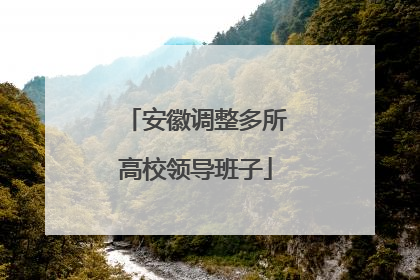 安徽调整多所高校领导班子