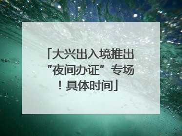 大兴出入境推出“夜间办证”专场！具体时间