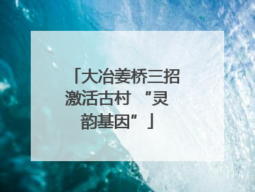 大冶姜桥三招激活古村 “灵韵基因”
