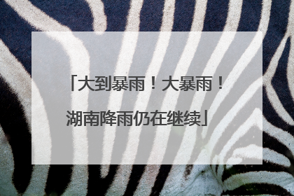 大到暴雨！大暴雨！湖南降雨仍在继续