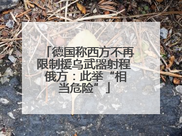 德国称西方不再限制援乌武器射程 俄方：此举“相当危险”