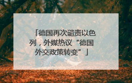 德国再次谴责以色列，外媒热议“德国外交政策转变”