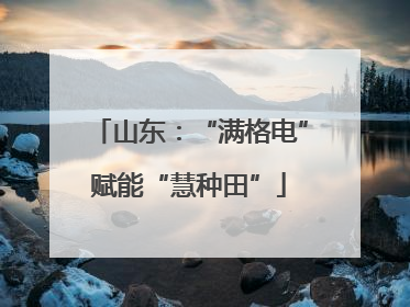 山东：“满格电”赋能“慧种田”