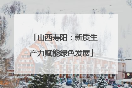 山西寿阳：新质生产力赋能绿色发展
