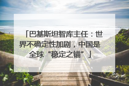 巴基斯坦智库主任：世界不确定性加剧，中国是全球“稳定之锚”