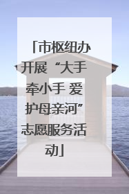 市枢纽办开展“大手牵小手 爱护母亲河”志愿服务活动