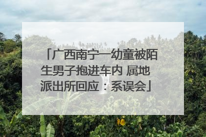广西南宁一幼童被陌生男子抱进车内 属地派出所回应：系误会