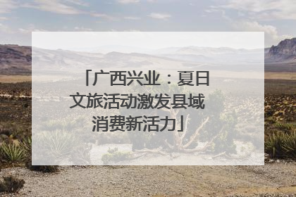 广西兴业：夏日文旅活动激发县域消费新活力