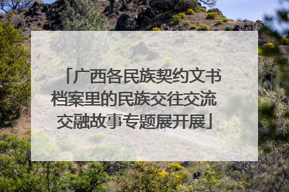 广西各民族契约文书档案里的民族交往交流交融故事专题展开展