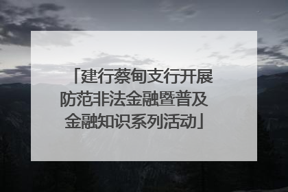 建行蔡甸支行开展防范非法金融暨普及金融知识系列活动