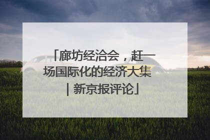 廊坊经洽会，赶一场国际化的经济大集｜新京报评论