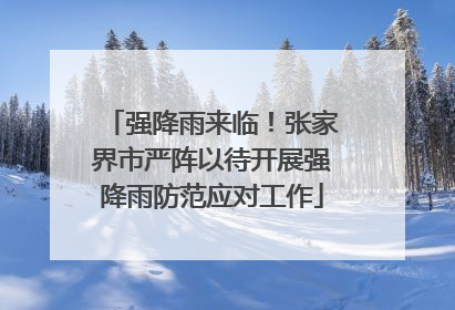 强降雨来临！张家界市严阵以待开展强降雨防范应对工作