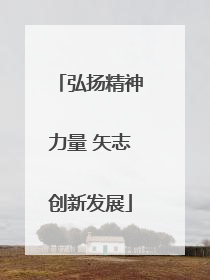 弘扬精神力量 矢志创新发展