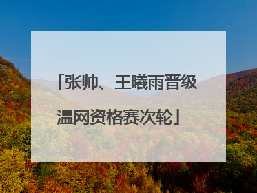 张帅、王曦雨晋级温网资格赛次轮