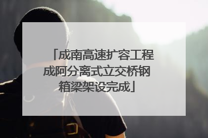 成南高速扩容工程成阿分离式立交桥钢箱梁架设完成