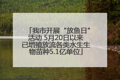 我市开展“放鱼日”活动 5月20日以来已增殖放流各类水生生物苗种5.1亿单位