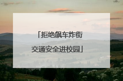 拒绝飙车炸街 交通安全进校园