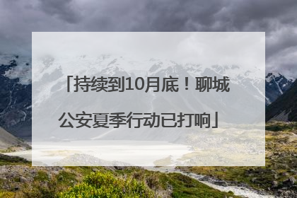 持续到10月底！聊城公安夏季行动已打响