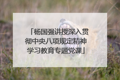 杨国强讲授深入贯彻中央八项规定精神学习教育专题党课