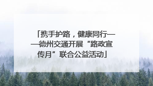 携手护路，健康同行——德州交通开展“路政宣传月”联合公益活动