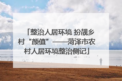 整治人居环境 扮靓乡村“颜值”——菏泽市农村人居环境整治侧记