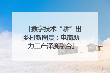 数字技术“耕”出乡村新图景：电商助力三产深度融合