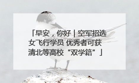 早安，你好｜空军招选女飞行学员 优秀者可获清北等高校“双学籍”