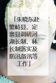 朱晓东赴繁峙县、定襄县调研河湖长制、林长制落实及防汛备汛等工作