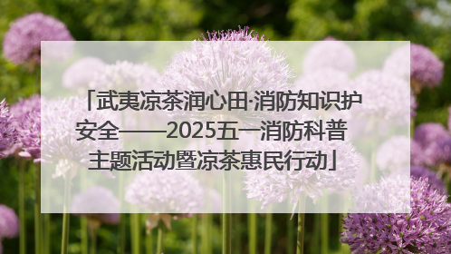 武夷凉茶润心田·消防知识护安全——2025五一消防科普主题活动暨凉茶惠民行动