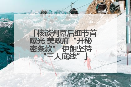 核谈判幕后细节首曝光 美政府“开秘密条款” 伊朗坚持“三大底线”