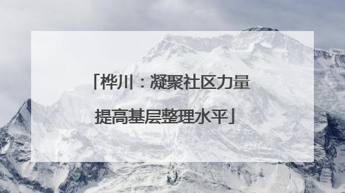 桦川：凝聚社区力量 提高基层整理水平