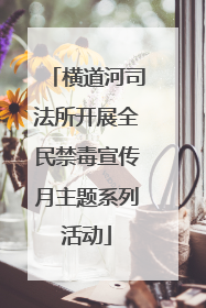 横道河司法所开展全民禁毒宣传月主题系列活动