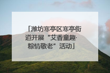 潍坊寒亭区寒亭街道开展“艾香童趣·粽情敬老”活动