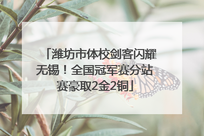 潍坊市体校剑客闪耀无锡！全国冠军赛分站赛豪取2金2铜