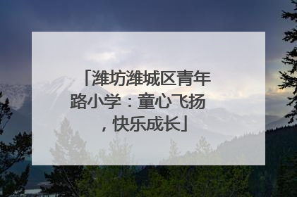 潍坊潍城区青年路小学：童心飞扬，快乐成长