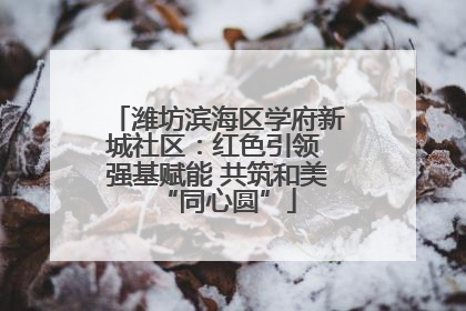 潍坊滨海区学府新城社区：红色引领 强基赋能 共筑和美“同心圆”