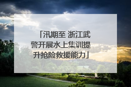 汛期至 浙江武警开展水上集训提升抢险救援能力