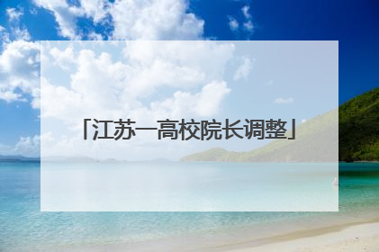 江苏一高校院长调整
