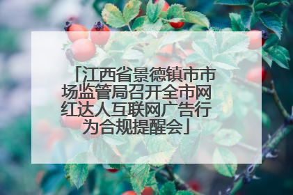 江西省景德镇市市场监管局召开全市网红达人互联网广告行为合规提醒会