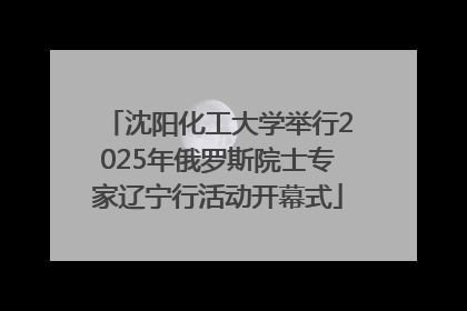 沈阳化工大学举行2025年俄罗斯院士专家辽宁行活动开幕式